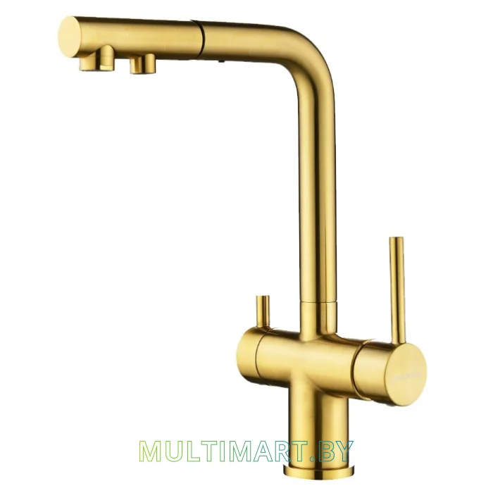 Смеситель Paulmark Serpentine Se213222-BG (золото/брашированное золото)